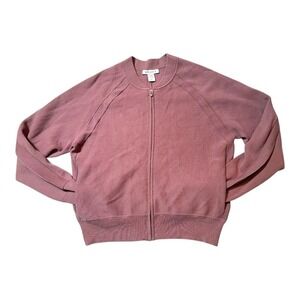Athleta Advantage Performance Full Zip Layer Pink Sweater Med Athleisure Boho